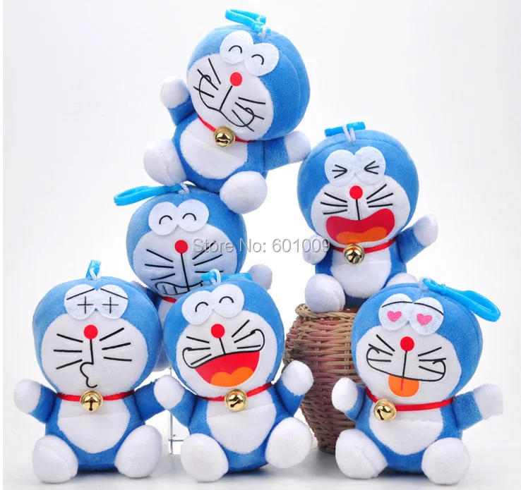 

Free Shipping EMS 100/Lot 6 Style Doraemon 10cm Plush Doll Stuffed Toy