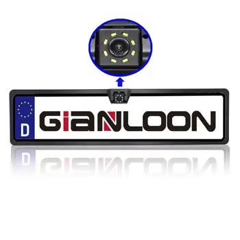 

Gianloon 8LEDs Night Vision CCD HD Car Rear View Camera Backup Reverse Universal Camera European License Plate Frame