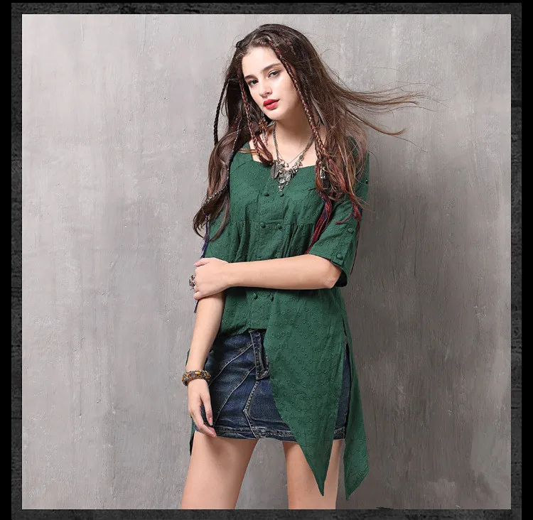 Loose Asymmetrical Half Sleeve Tshirt  (8)