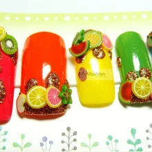 50 шт. фимо-трости, полимерная глина, стикеры 3D на ногти Nail Art, фруктовый цветок, Обрезанные рулоны, штамп, наклейка, милый принтер, сделай сам