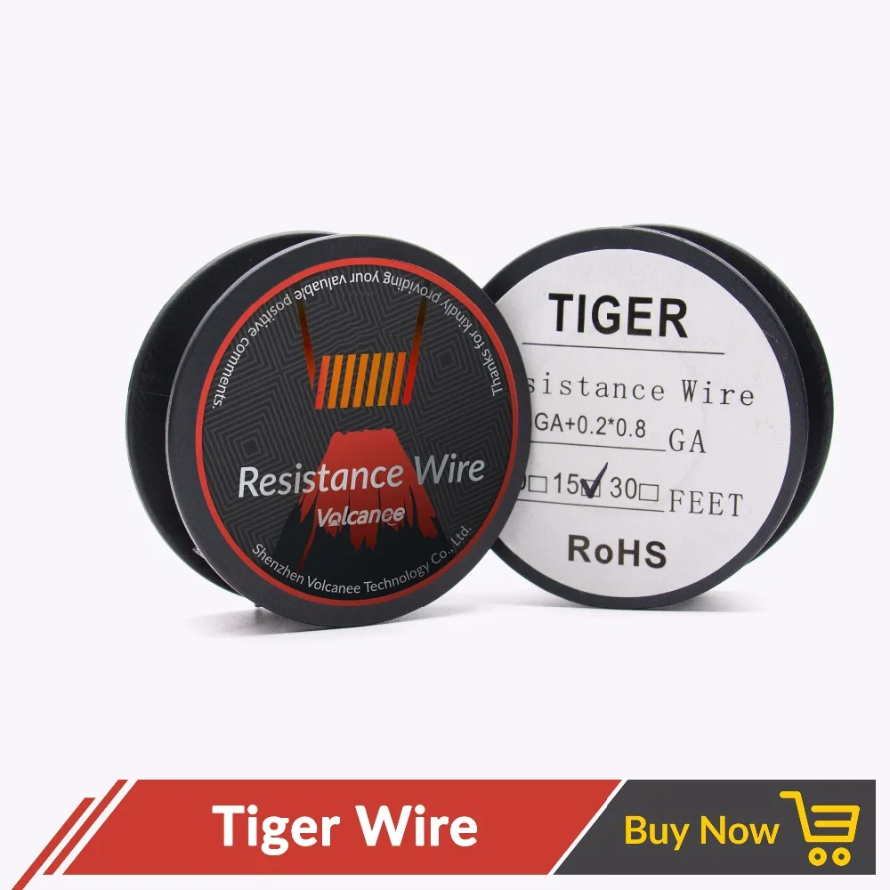 

Volcanee 5m/roll Tiger Clapton Wire Heating Coil Wire 24 26GA Heating Wire for E cigarettes RDA RBA Rebuildable Atomizer
