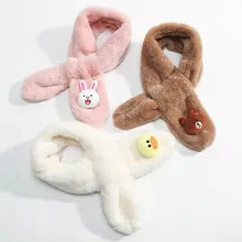 Мода мультфильм детей шарф девушка Высокая Qualitywinter теплые с имитацией кроличьей шерсти шарф мальчик осень-зима Детские шарф