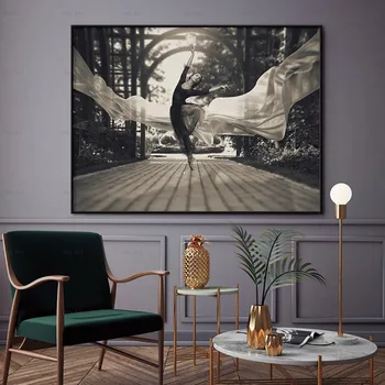

Figure Picture Abstract Canvas Art Prints Ballet Dancer Painting Nordic Poster Wall Pictures for Living Room No Frame