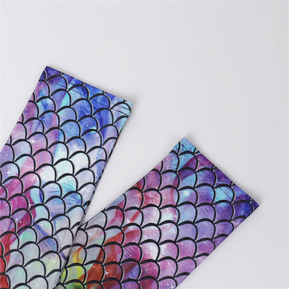 thermal leggings FCCEXIO New Galaxy Leggings Women Sexy Mermaid Legging Fish Scale Leggins Fitness Colorful Puls Size Elasticity Legins 3D Pants lularoe leggings