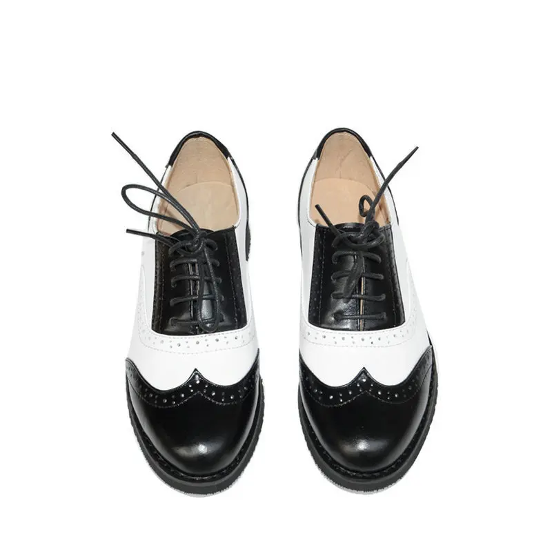 

Oxfords Vintage Patent Lace Up White Black Oxford Us Size 6-12.5 Comfortable Leather Shoes Men Batai