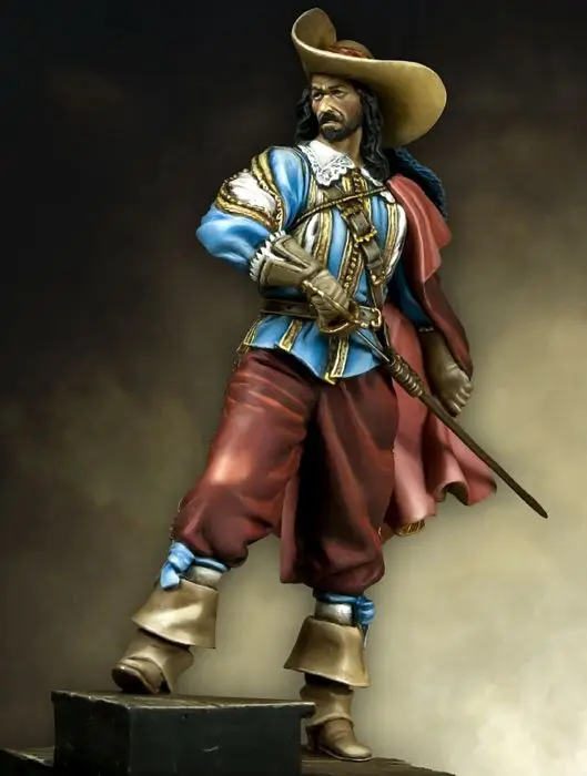 

75mm,1/24 Resin figures soldier model kits French Musketeer Unpainted G95D