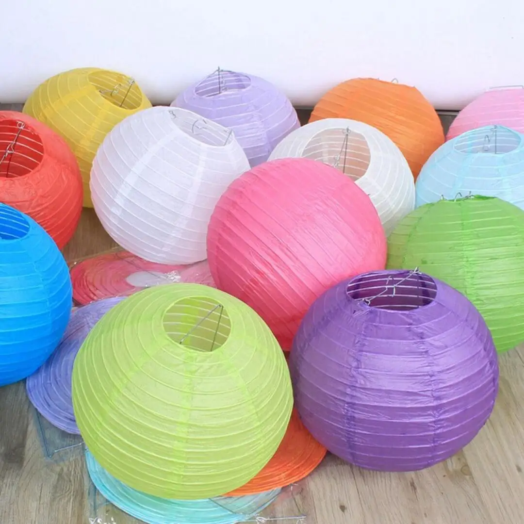 Lanterne Cinesi Di Carta - 16 Pezzi In 4 Misure, Bianche, Per Decorazioni Feste E Matrimoni