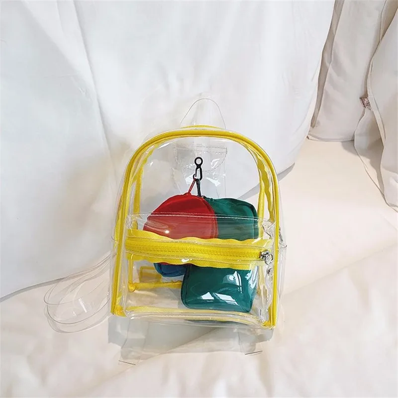 

Bycobecy Shoulder Bag Backpacks Woman 2019 New Fashion Backpack For School Plastic Candy Color Bag transparent Backpack Travel