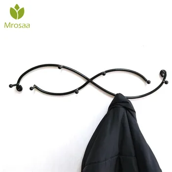 

KCASA Household Towel Rack Simple Utility 8 Hooks Double Iron Storage Hook Rack Key Coat Robe Wall Hooks Bathroom Accessories