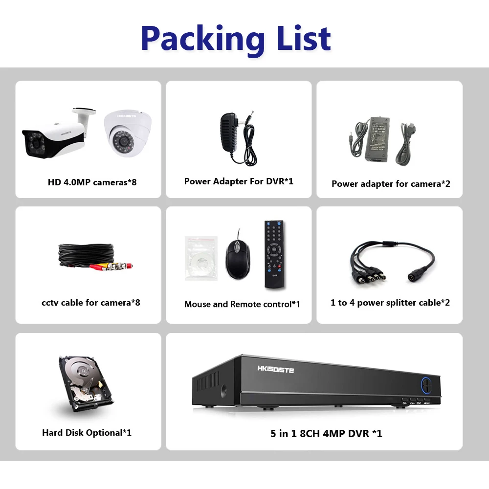 HD cctv Camera System 8CH AHD CCTV 4MP DVR CCTV System 4.0MP Camera Indoor Outdoor Waterproof 8CH 5MP NVR Surveillance Kit HD cctv Camera System 8CH AHD CCTV 4MP DVR CCTV System 4.0MP Camera Indoor Outdoor Waterproof 8CH 5MP NVR Surveillance Kit
