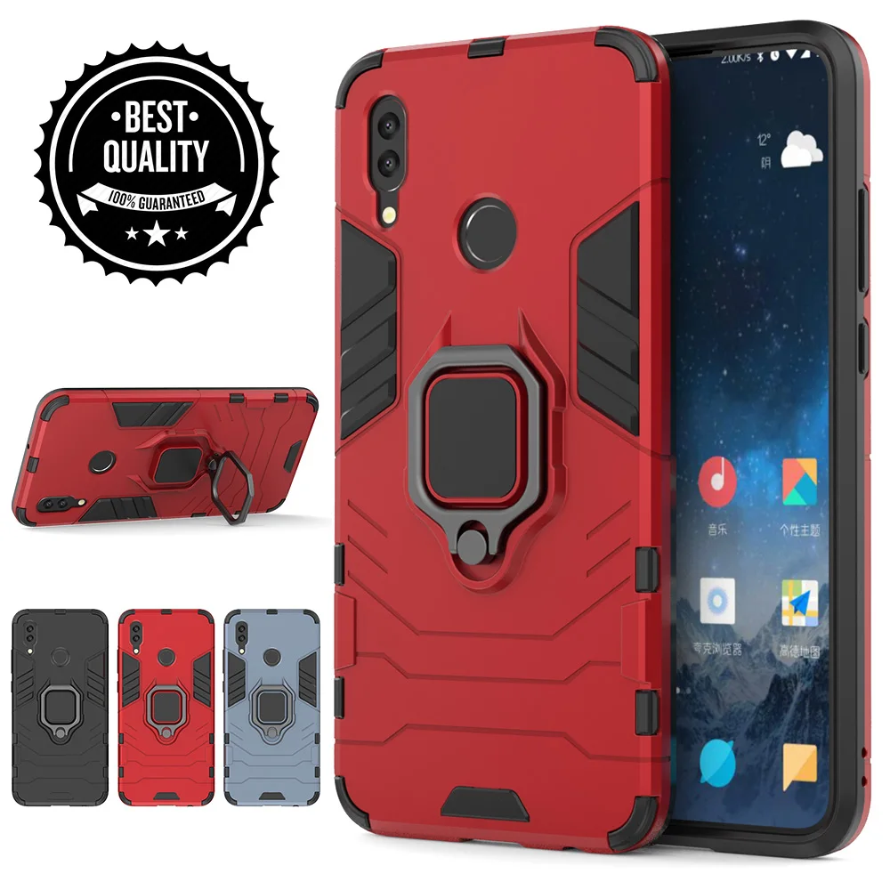 

For Huawei P Smart 2019 case Car Bracket Ring Magnetic Shockproof Hybrid PC Rugged Armor Phone Cover for Huawei P Smart Case