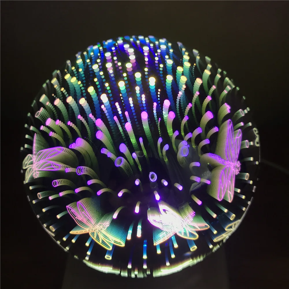 الخشب الملونة 3d ضوء ماجيك العارض جو الكرة 3d مصباح usb إمدادات الطاقة نوم ليلة ضوء السماء مصباح طاولة