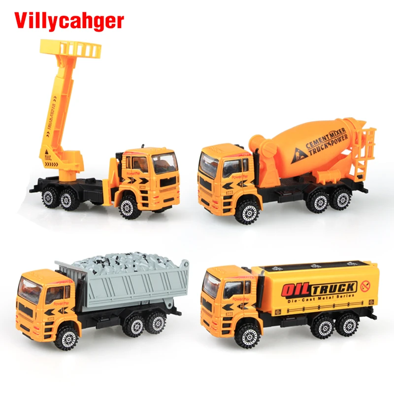 4 Types Engineering Construction Vehicle Car Concrete Mixer Dumping Truck Oil Tank Model Classic Toy Gift Decoration Xmas Gift Construction Vehicles Concrete Cartruck Mixer Concrete Aliexpress