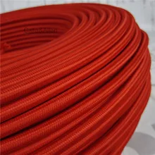 В винтажном стиле; 3 жилы красный тканевый провод 3*0,75 мм кабель с Текстильной Оплеткой для кулон лампа из ткани кабель