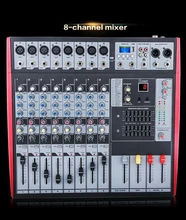 8 Canaux Bonne Qualité Vente Chaude USB Professionnel Audio DJ Mélangeur console De Mixage audio mélangeur