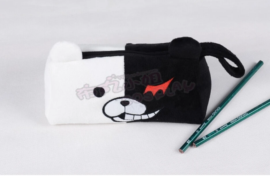 

Danganronpa Monokuma Flocked Pencil Case Stationery Bag Cosmetic Bags Pouch/Brush Pot/Pen Holder/Office School Supplies