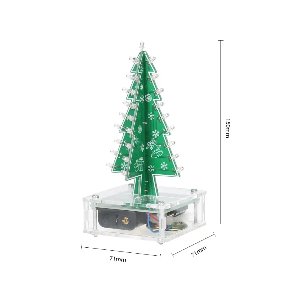 DIY Набор рождественской елки красочный легкий делая светодиодный свет акриловая елка с музыкой электронный обучающий комплект модуль