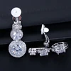 CWWZircons Clip on Ear Round Drop Cubic Zirconia Non Pierced Earrings Fashion Wedding Jewelry Womens Accessories CZ427 4