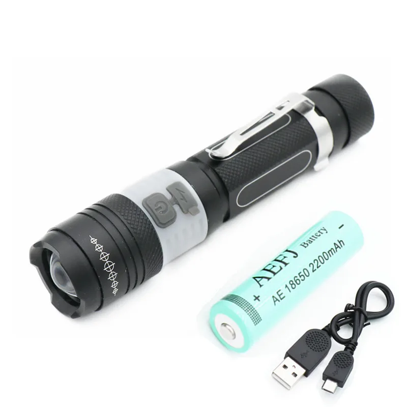 

Multi-function 6000LM T6 COB LED USB Flashlight Spot Lamp IPX4 Waterproof High Power Portable Zoomable Camping Equipment Torch