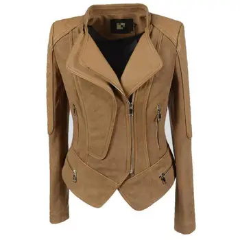 

2019 Hot Women's Large Size Slim Slim Leather Jacket Leather Jacket Short Coat Female