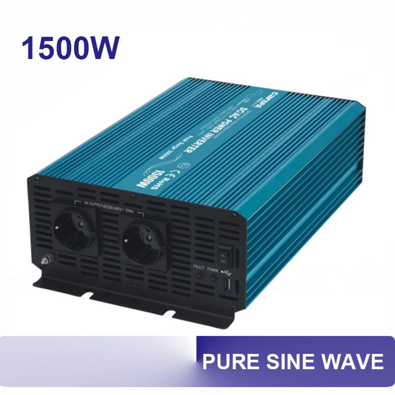 

1500W dc ac 12v 24v to 110v 220v 230v pure sine power inverter 1500watt 24volt to 230volt 50/60hz P1500U-242