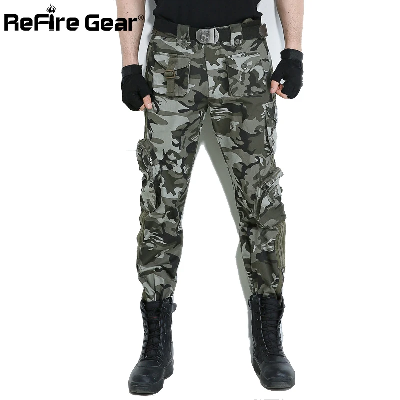 Refire gear армейские военные карго Брюки мужские SWAT мульти карманы хлопок