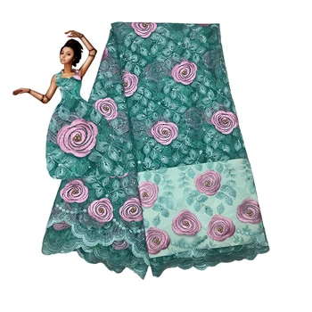 

New arrival African flower petals lace fabric with sequins for party dress.Free shipping FC17-JYZ05 5yards