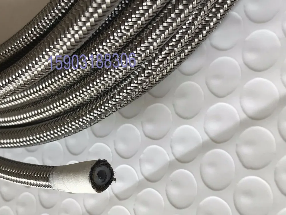 Stainless Braided Flexible PTFE Brake Hose 3.5mm I.D Sold per mtr