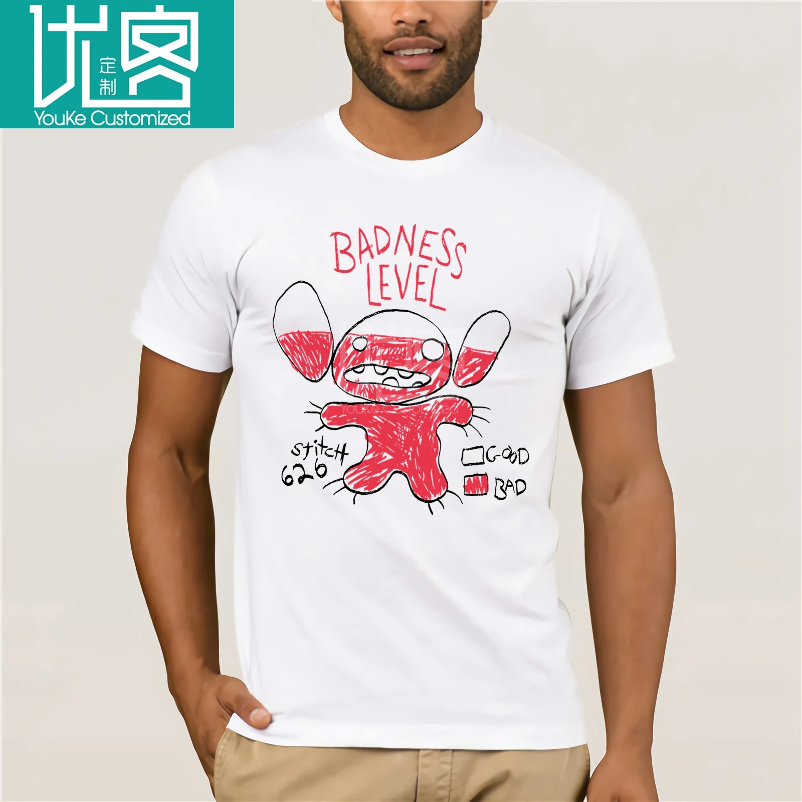 

Stitch Ringer T-Shirt for Boys Badness level Stich T-shirt