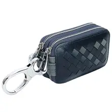 Натуральная кожа овчины переплетения узор, брелок для ключей держатель чехол для автомобильных ключей ID Окно органайзер для ключей Sleutelhouder Sleutel Hoesje