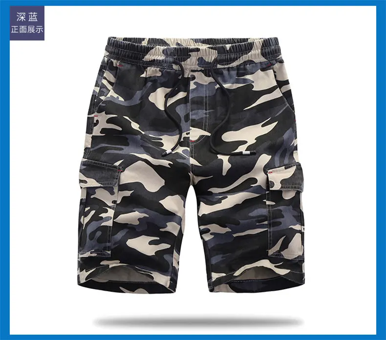 100% Cotton Shorts Men Summer Camouflage Sports Shorts Quality Beach Male Short Pants Breathable Fashion Plus Size Boardshorts 14