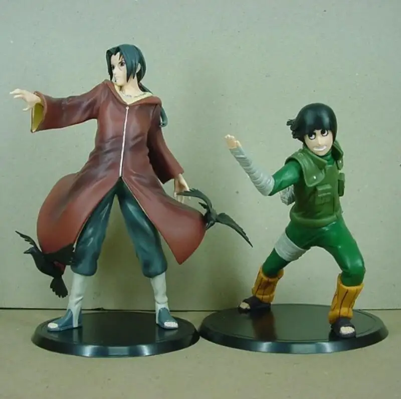 

Naruto Rock Lee & Uchiha Itachi 2pcs/set Brinquedos Anime PVC Action Figure Collectible Model Toy KT3407