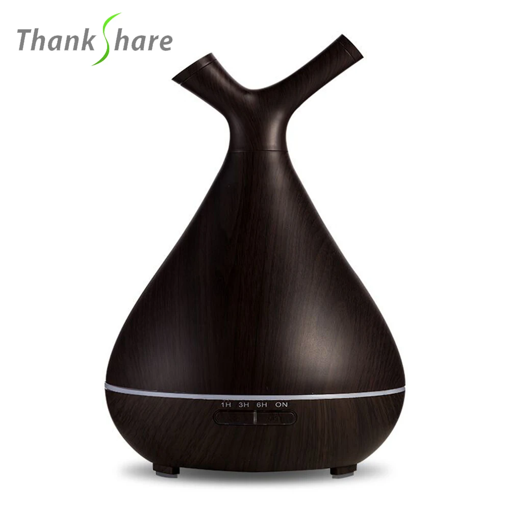THANKSHARE 400ML Ultrasonic Air Humidifier Freshener Essential Oil Diffuser Aroma Umidificador Grain Wood Home Mist Maker THANKSHARE 400ML Ultrasonic Air Humidifier Freshener Essential Oil Diffuser Aroma Umidificador Grain Wood Home Mist Maker