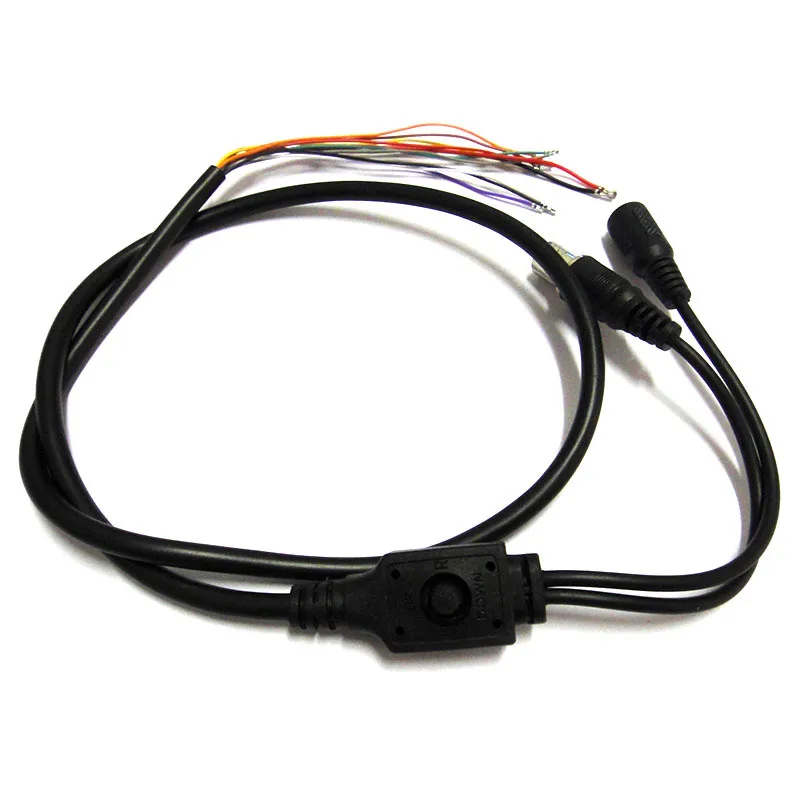 Surveillance Camera Power Connector Cable 1.5T 11Pin BNC Video DC12V Power OSD Control Pigtail Cable Analog CCTV Camera Module Board Menu Button end cable