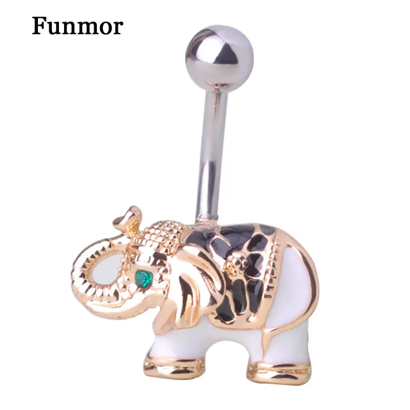 6pcs New arrival Gold Body Jewelry Elephant Navel Piercings Belly