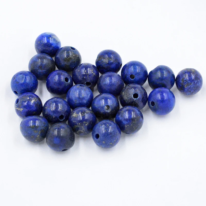 

FLTMRH Natural Stone Lapis Lazuli Never lose Colour Round Beads Pick Size For Jewelry Making