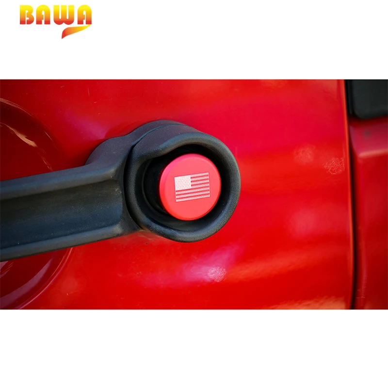 Наклейки BAWA на кнопки дверной ручки для Jeep Wrangler JK 2007 2017 из алюминиевого сплава