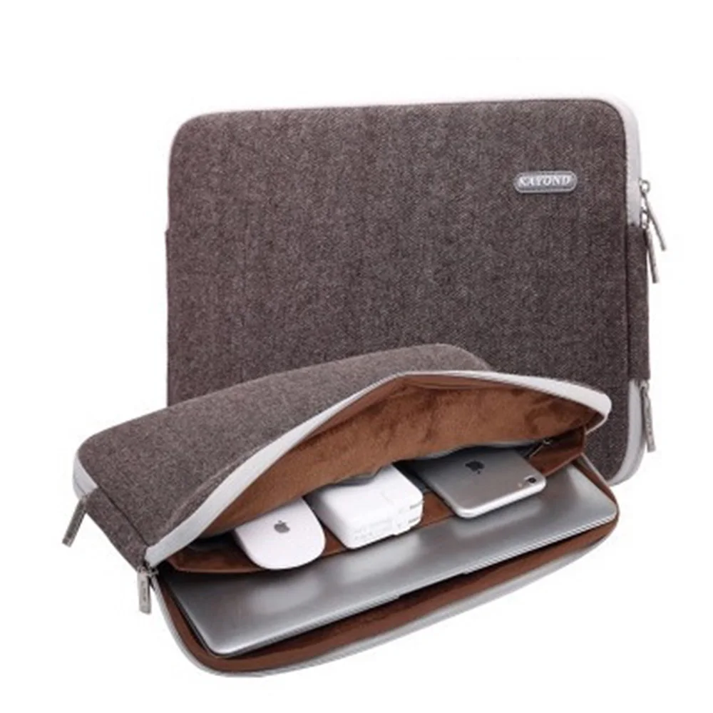 Чехол для ноутбука 11 12 13 14 15 15,6 17 дюймов для MacBook Air Pro 13,3 15,4, сумка для ноутбука, чехол для планшета hp Dell - Цвет: Woolen Brown