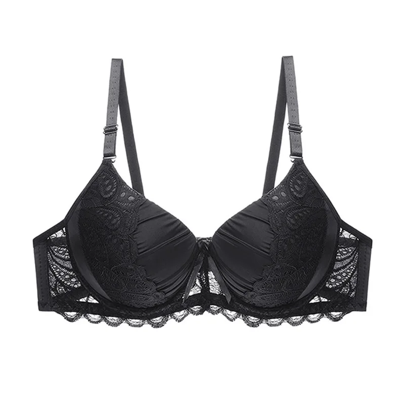 

2019 Super Push up Brassieres Plus Large Big Size Lace Bras Women's Bralettes Underwire Sexy Lingeries Girls Minimizer Underwear