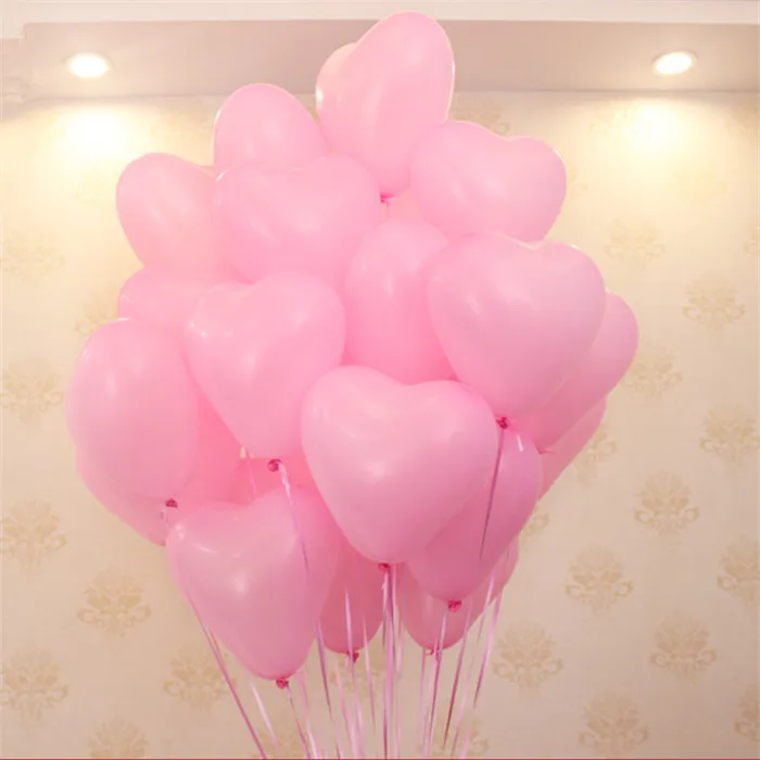 10pcs 10inch 2.2g Heart Balloons Latex Wedding Decor Birthday Party Decorations Kids Latex Balloon Air Balls Inflatable Boy Toys - Цвет: B2 Pink Heart