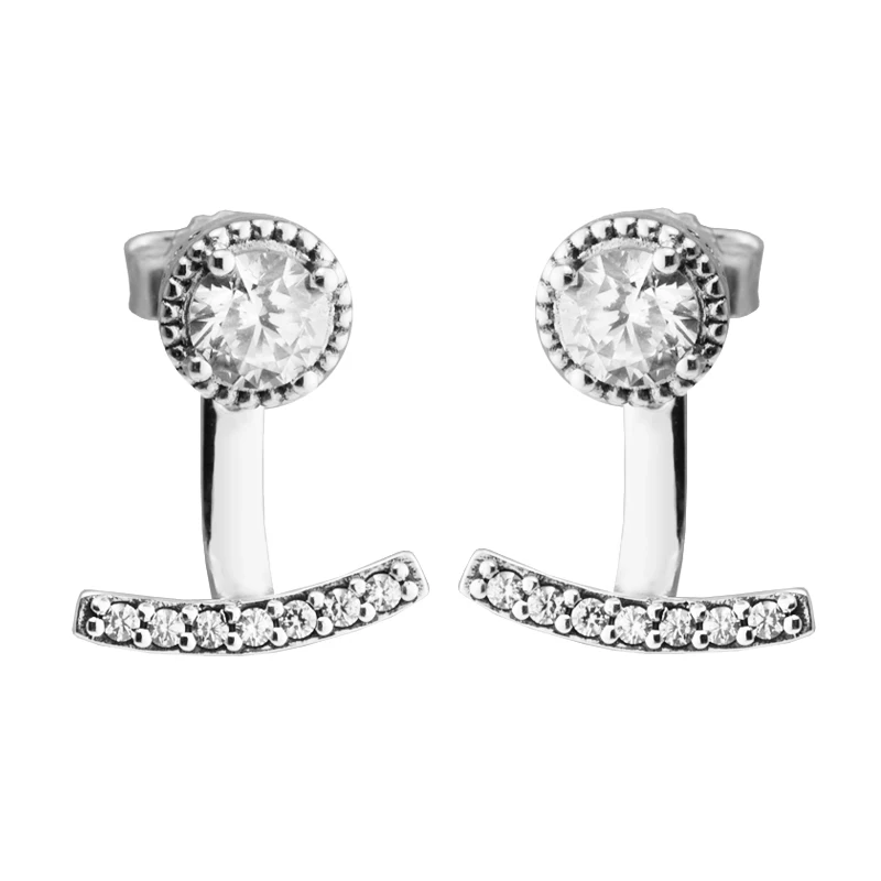

Серьги-гвоздики женские из серебра 925 пробы с прозрачным фианитом