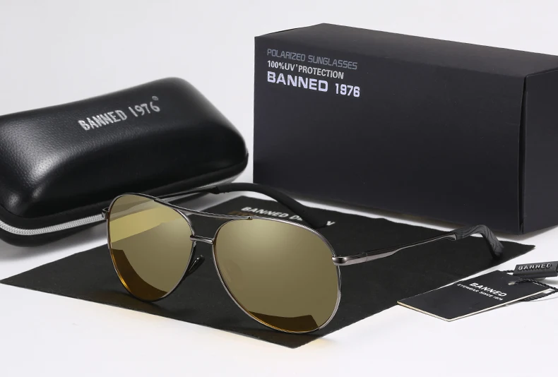 Антибликовые Новые солнцезащитные очки ночного видения, мужские брендовые дизайнерские очки пилота, Модные поляризованные очки для ночного вождения, улучшенный светильник, B971