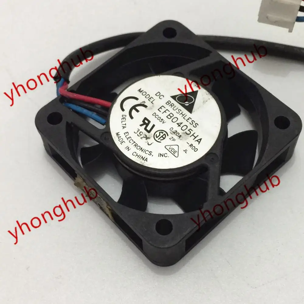 

Delta EFB0405HA R00 DC 5V 0.20A 40x40x10mm Server Square Fan