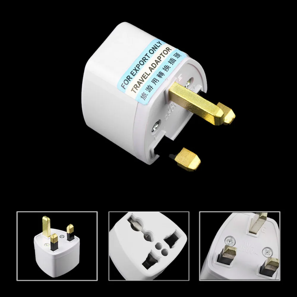 3 Pins Universal Travel Adapter US AU EU to UK Plug Travel Wall AC