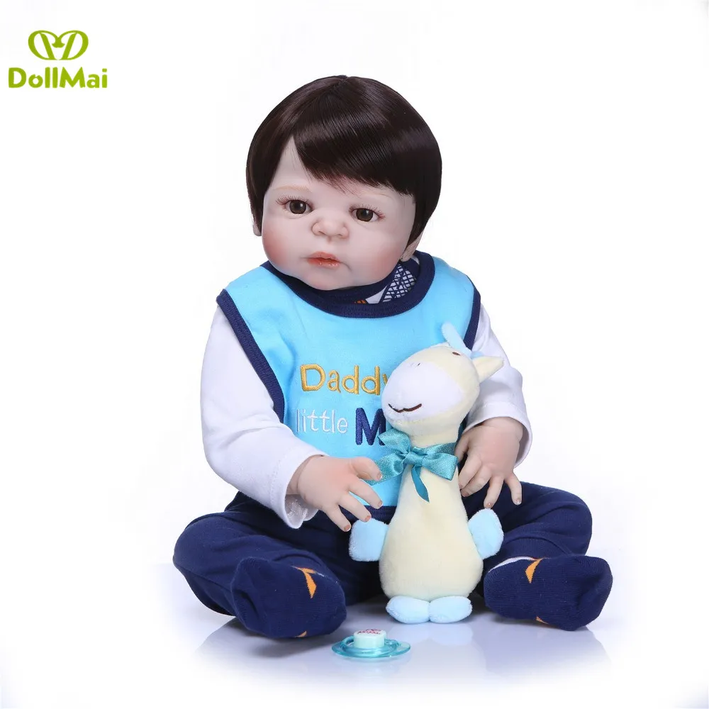 

Reborn doll 23"57cm real full silicone reborn baby dolls toys for children girls gift bebe boneca reborn menino