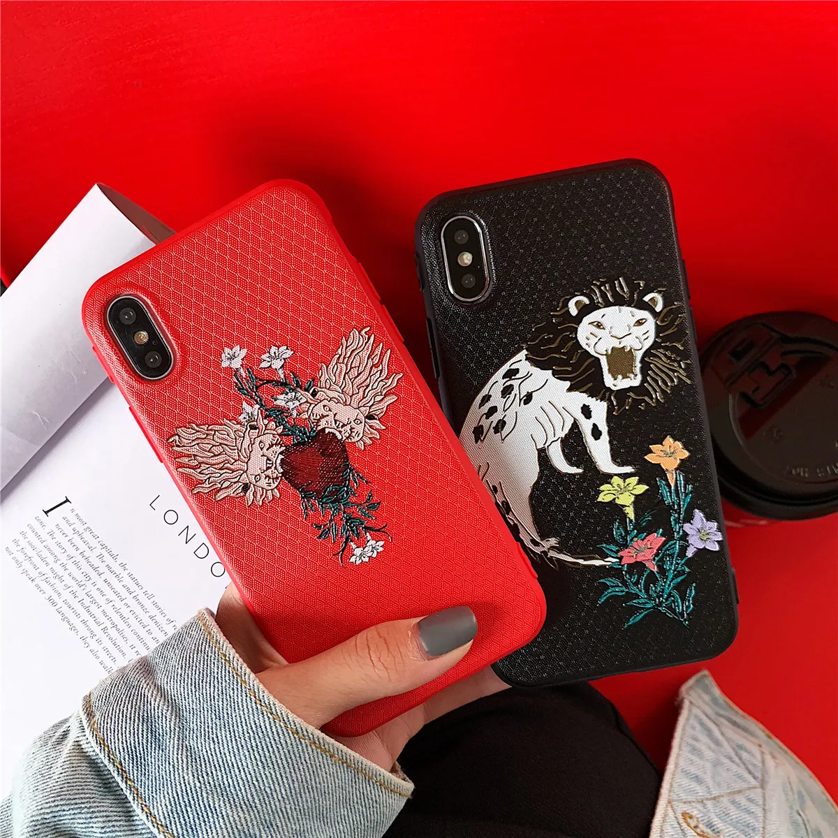New 3d Embossing Soft Silicone Tpu Back Cover Case For Iphone XR Cartoon lion Iphone6 7 8 plus Embossed Phone Cases |