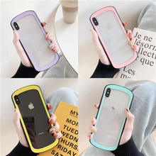 Модные однотонные прозрачные дуговые Чехлы для iphone X XS Max phone case для iphone XR 6 7 8 Plus, жесткий стеклянный чехол для пары