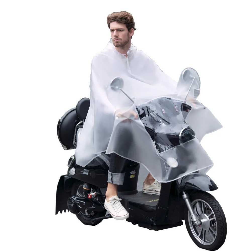 3.2018 new design Cheap to carry Hood Big hat Reflective Strip waterproof Rain Capes Plastic Bicycle Motorcycle Rain Poncho