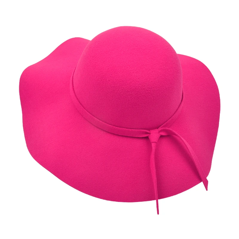 

Ladies England Retro Stlye Big Eaves Hat Wave Edge Sun Hat For Female Summer