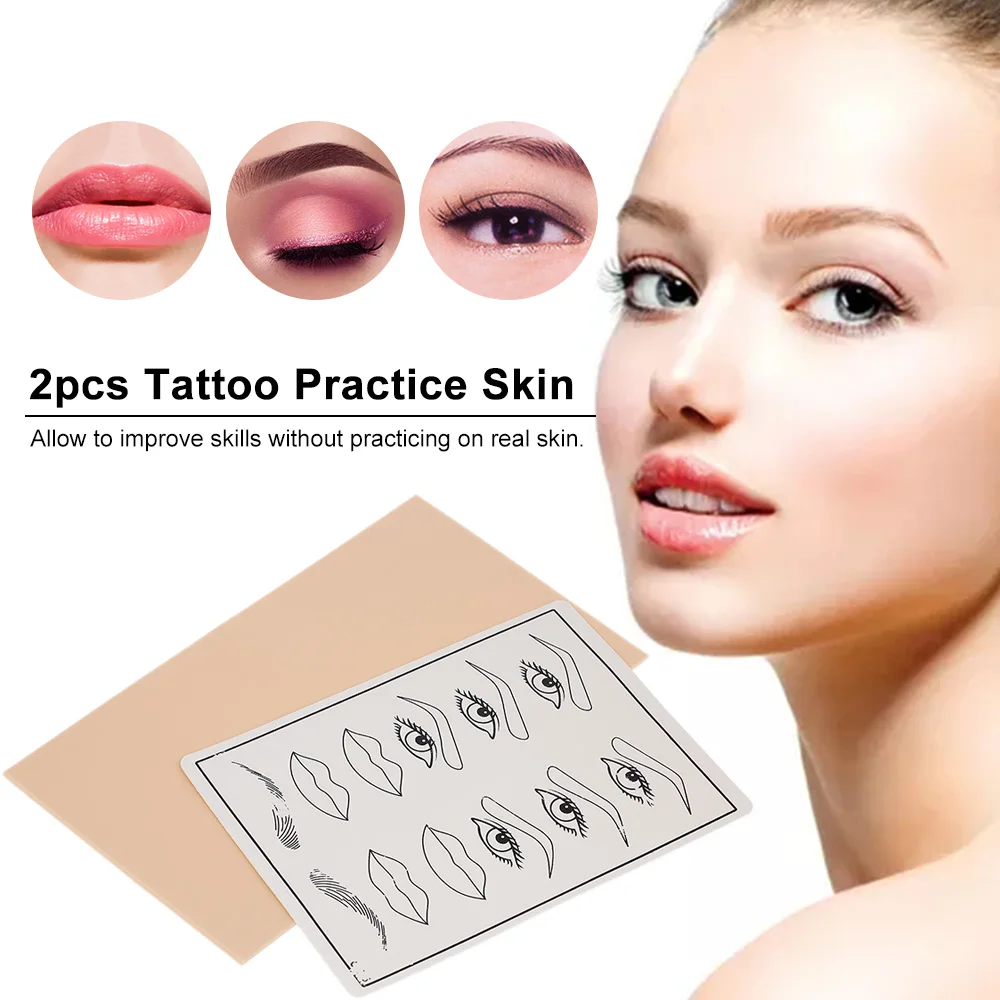 2pcs Permanent Makeup Tattoo Practice Skins Facial ...